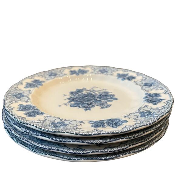 Set of 2 PALATE & PLATE Blue White Rose Floral Porcelain 8.5" Soup Bowls NEW - Picture 10 of 11